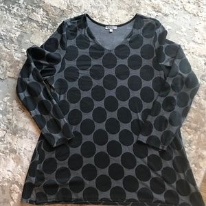 Charcoal and black knit tunic